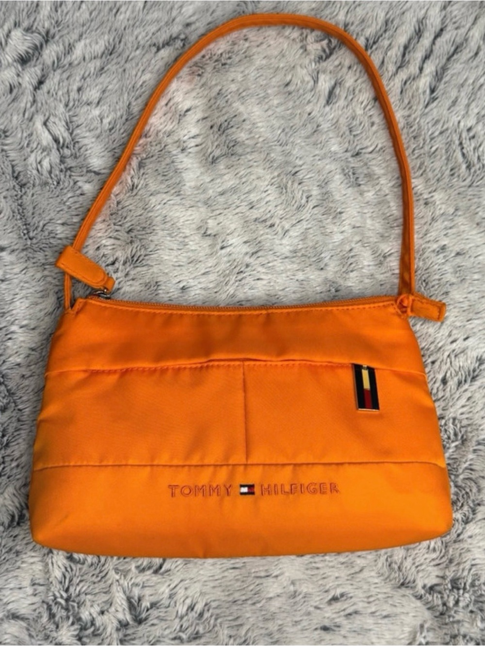 Tommy Hilfiger Bright Orange Shoulder Bag with Flag Detail